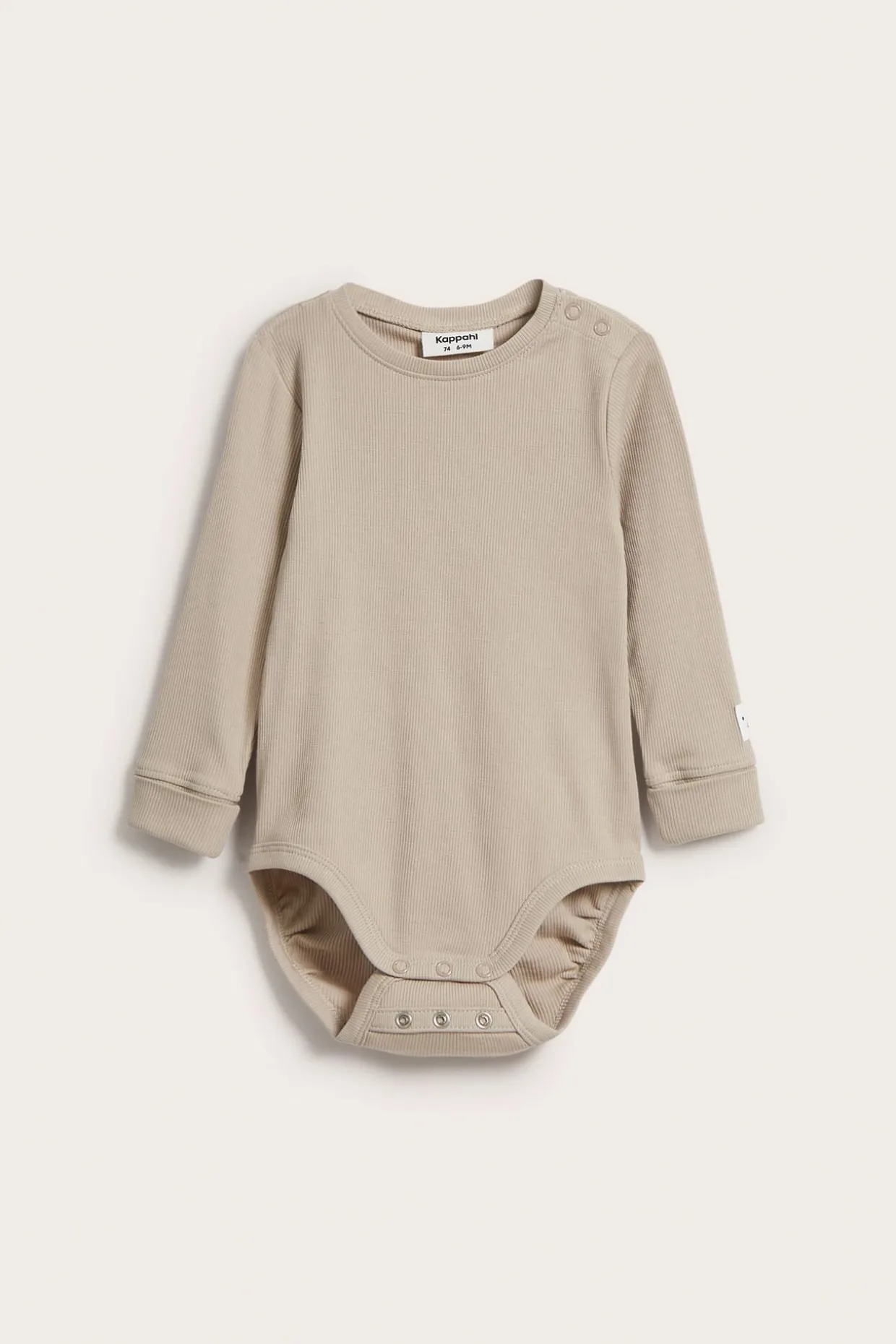 Pidennettävissä oleva ribattu body | Beige | Vauvat | Kappahl
