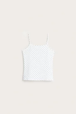 Pilkullinen toppi puuvillatrikoosta | Valkoinen | Lapset | Kappahl
