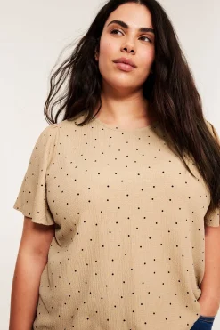 Pilkullinen yläosa | Beige | Naiset | Kappahl