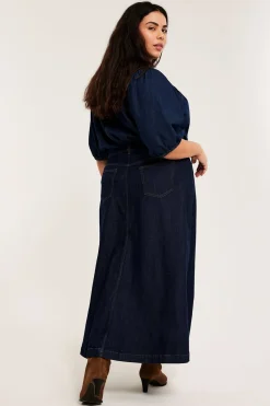 Pitkä farkkuhame | Tumma denim | Naiset | Kappahl