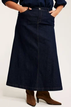 Pitkä farkkuhame | Tumma denim | Naiset | Kappahl