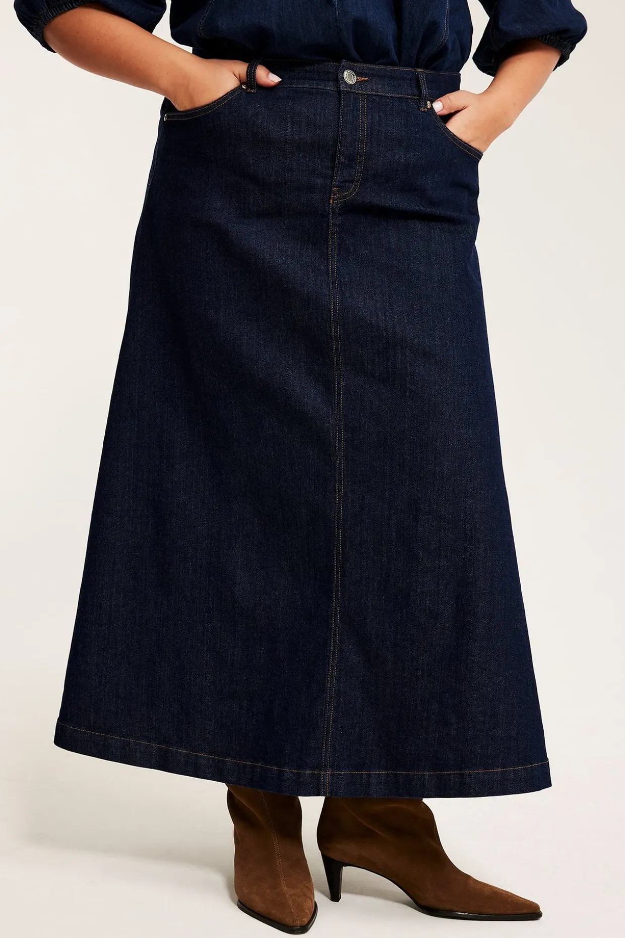 Pitkä farkkuhame | Tumma denim | Naiset | Kappahl