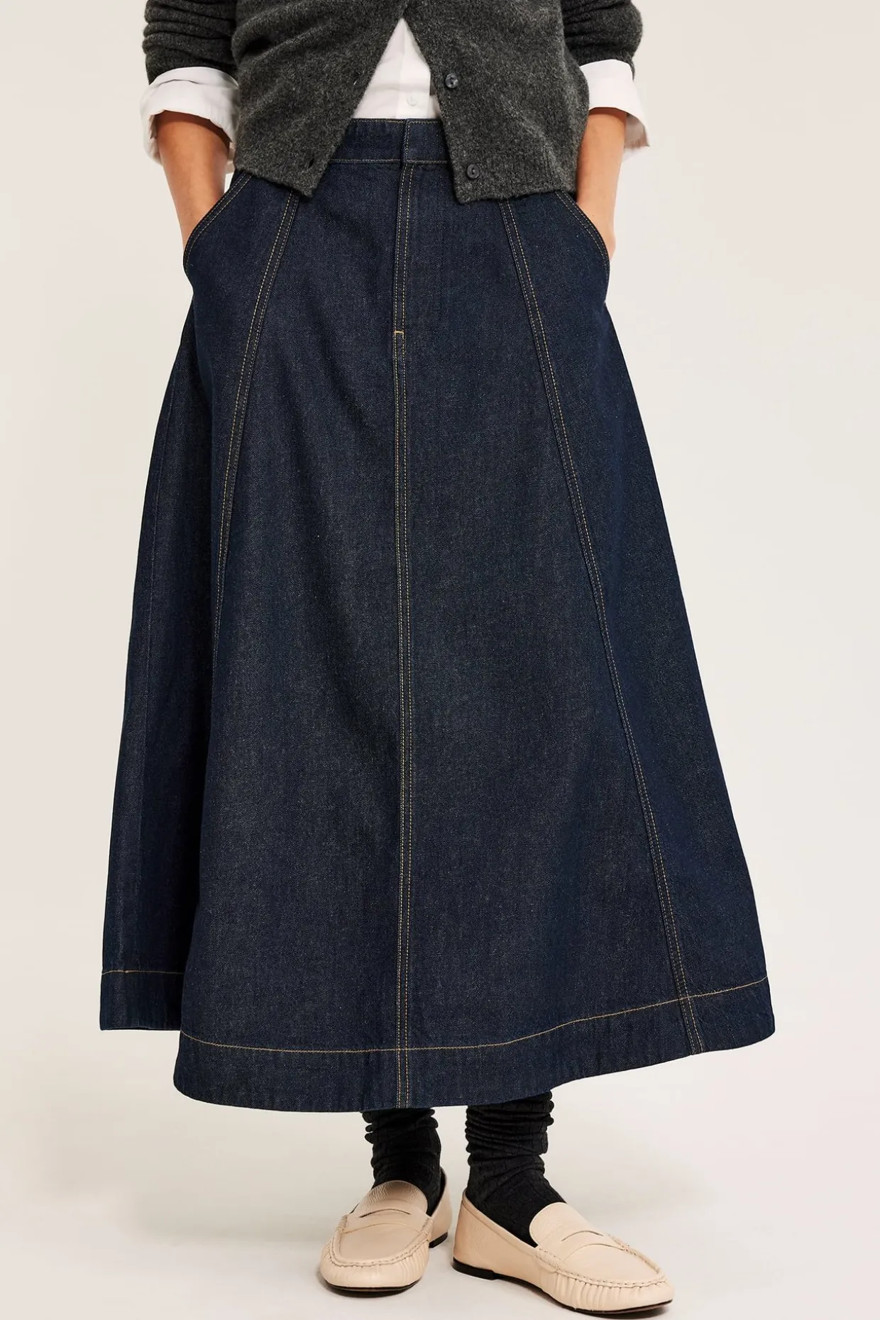 Pitkä farkkuhame | Tumma denim | Naiset | Kappahl