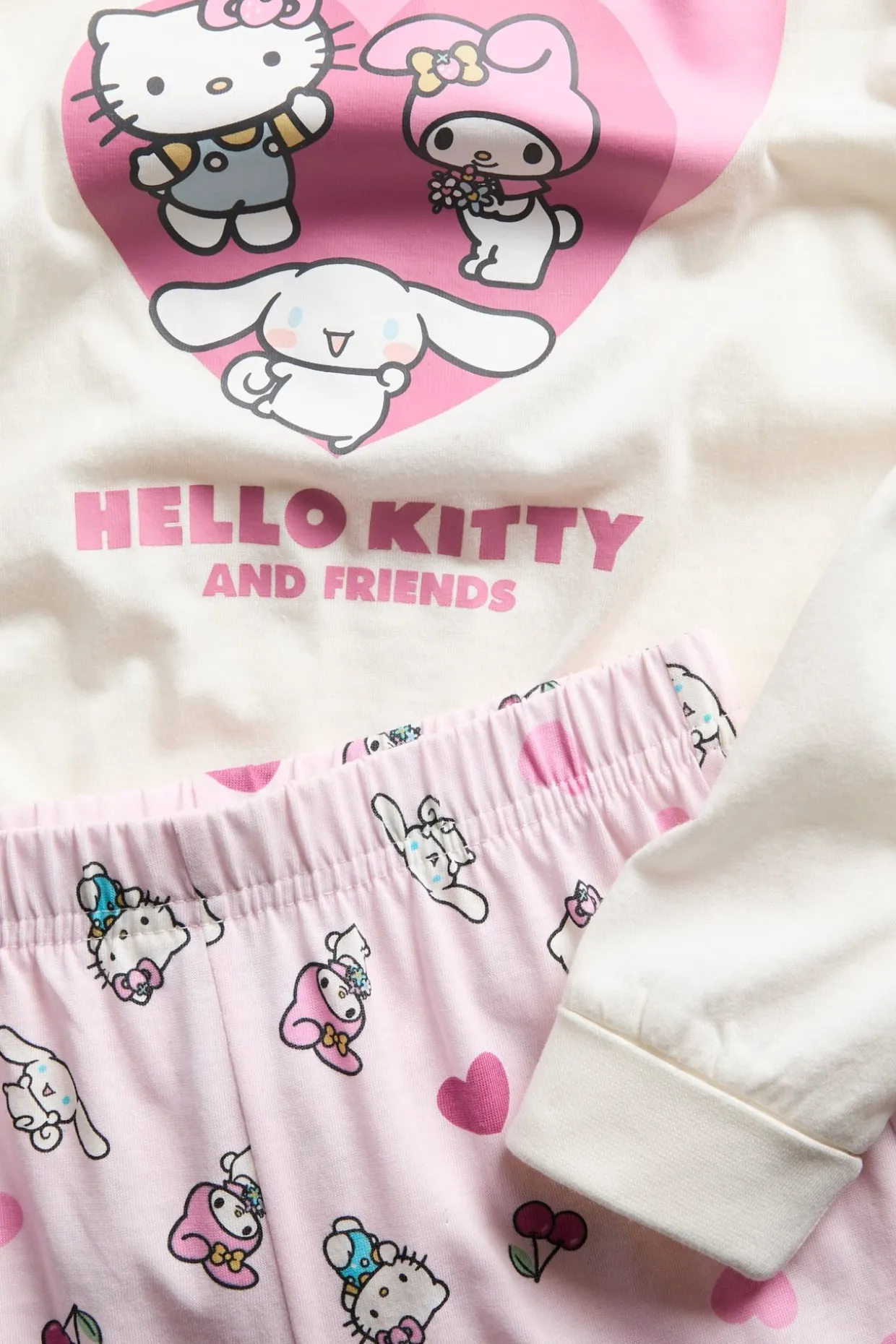 Pitkähihainen Hello Kitty -pyjamasetti | Luonnonvalkoinen | Lapset | Kappahl