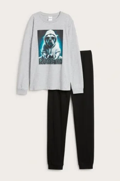 Pitkähihainen pyjama | Vaaleanharmaa | Lapset | Kappahl