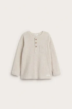 Pitkähihainen vaarinpaita | Meleerattu beige | Lapset | Newbie
