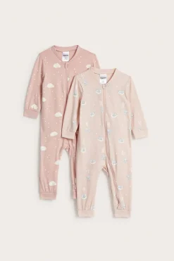 Pitkähihaiset pyjamat, 2 kpl:n pakkaus | Pinkki | Vauvat | Kappahl