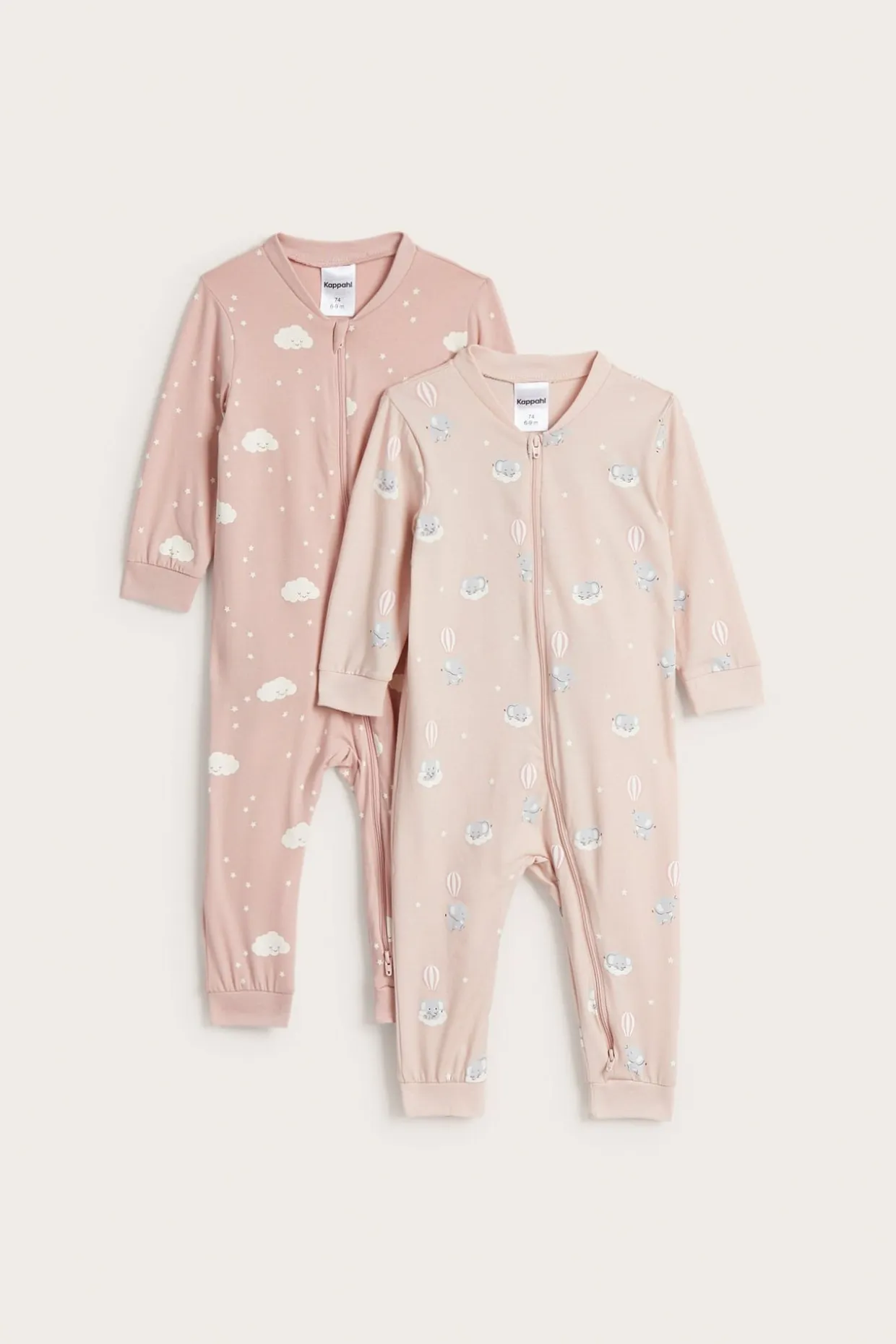 Pitkähihaiset pyjamat, 2 kpl:n pakkaus | Pinkki | Vauvat | Kappahl