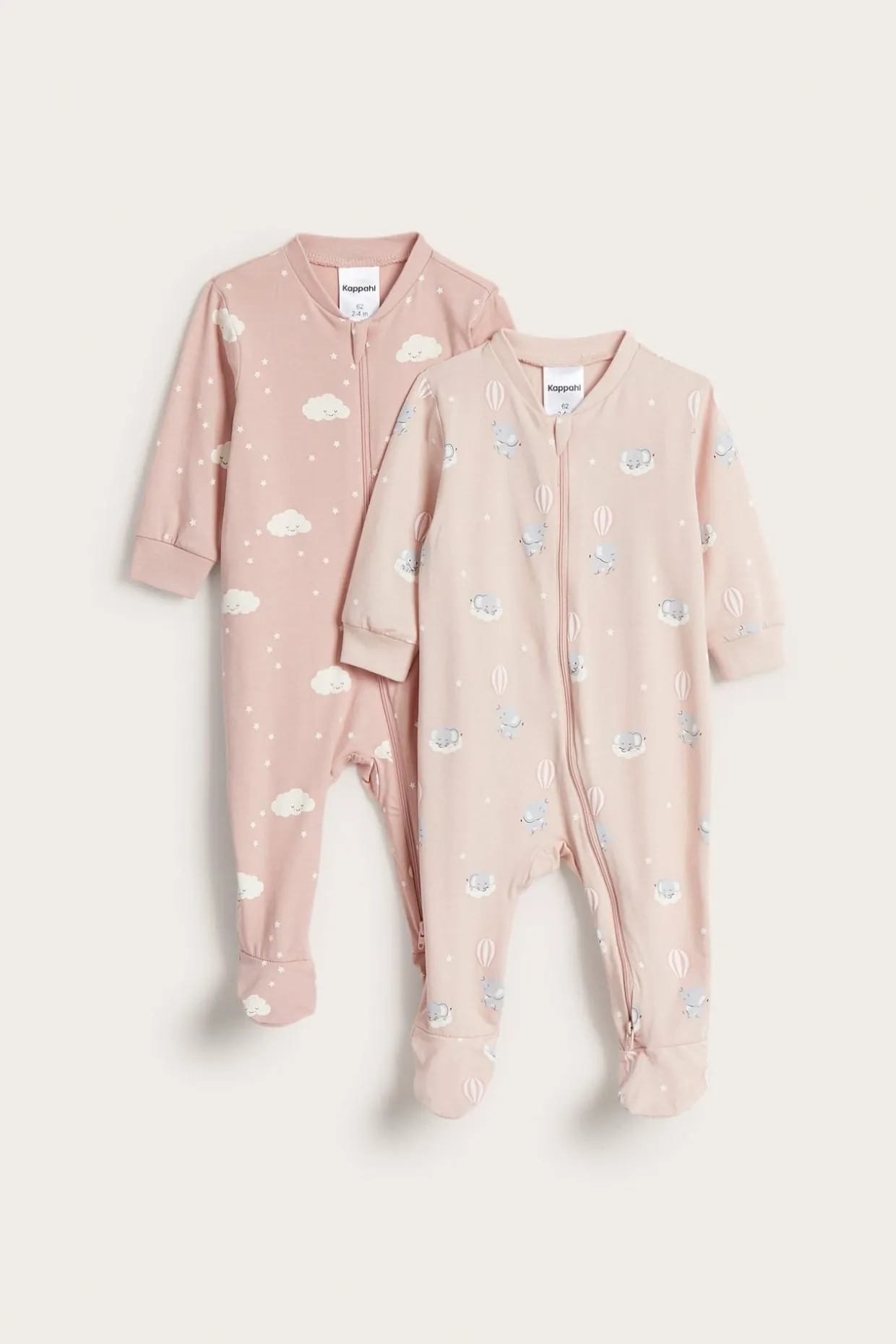 Pitkähihaiset pyjamat, 2 kpl:n pakkaus | Pinkki | Vauvat | Kappahl