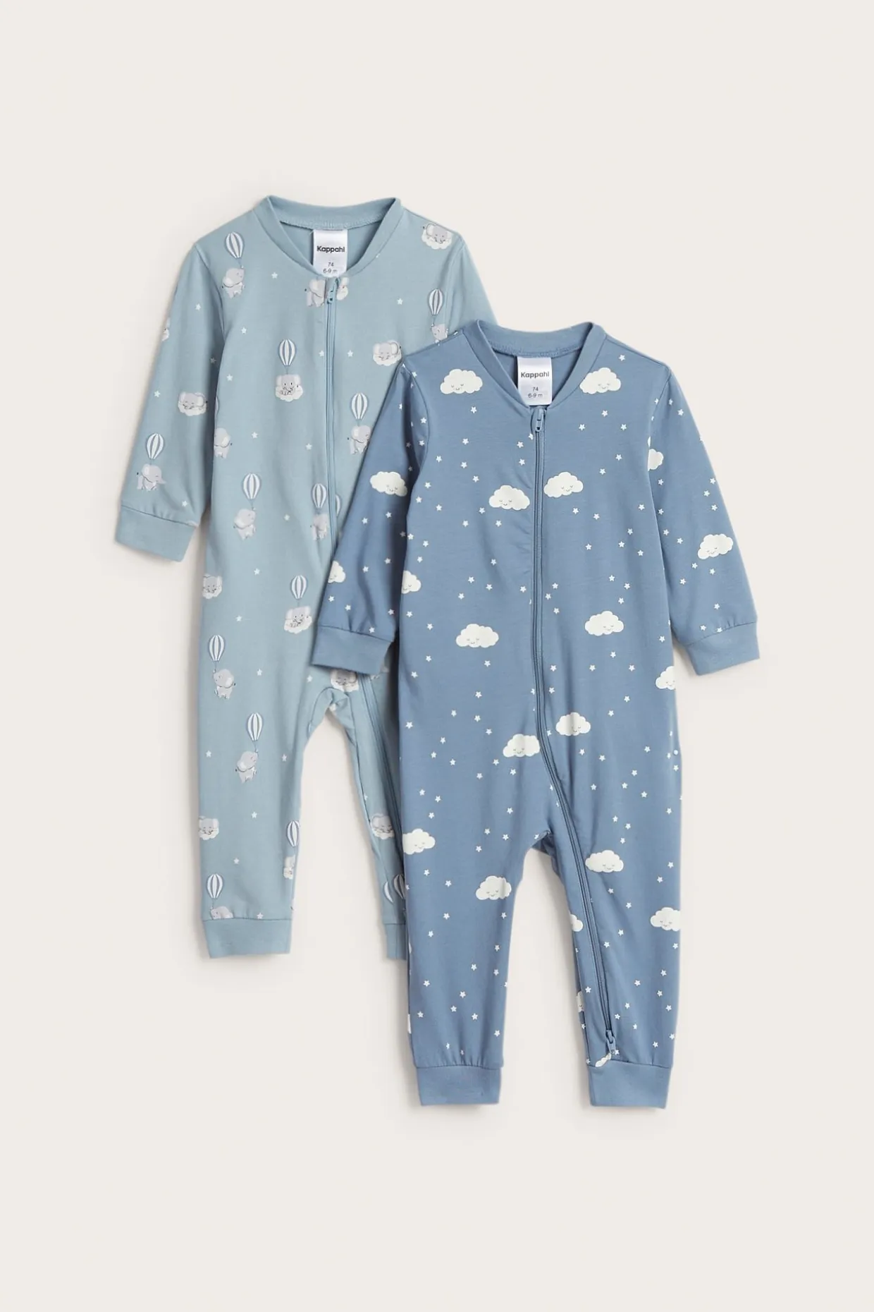 Pitkähihaiset pyjamat, 2 kpl:n pakkaus | Sininen | Vauvat | Kappahl