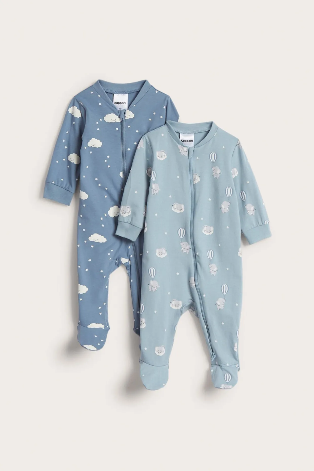 Pitkähihaiset pyjamat, 2 kpl:n pakkaus | Sininen | Vauvat | Kappahl
