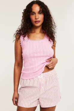 Pointelle-pyjamatoppi | Pinkki | Naiset | Kappahl