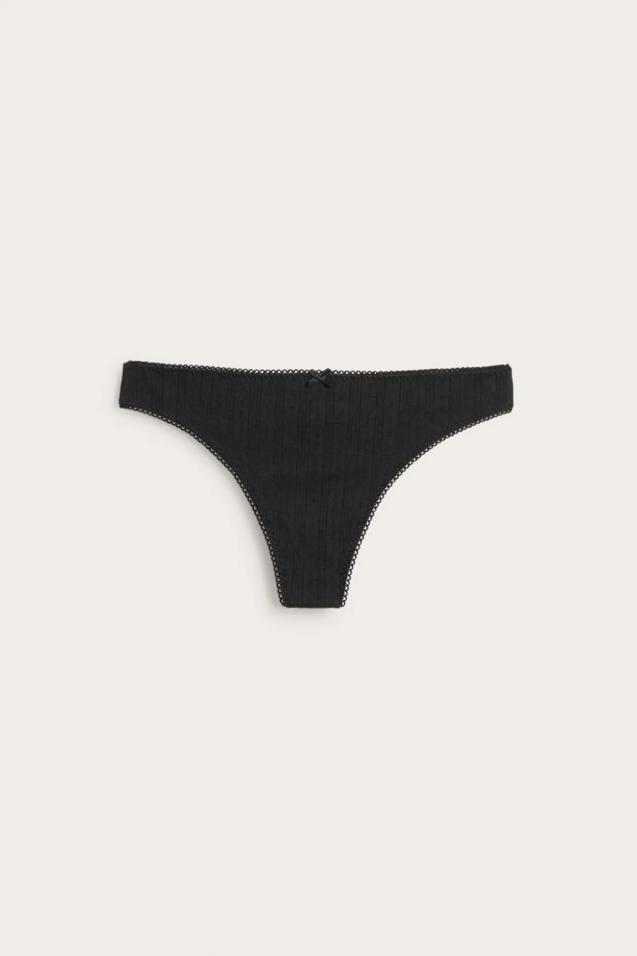 Pointelle-stringit | Musta | Naiset | Kappahl
