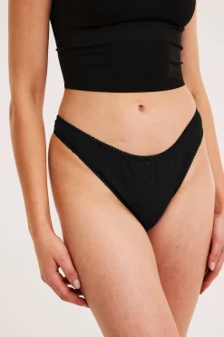 Pointelle-stringit | Musta | Naiset | Kappahl