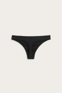 Pointelle-stringit | Musta | Naiset | Kappahl