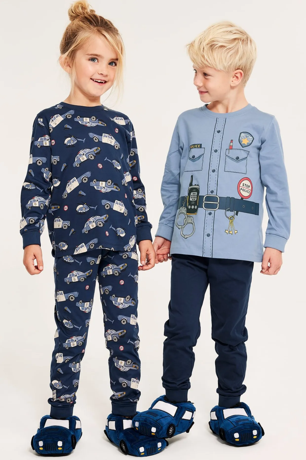 Poliisiaiheiset pyjamat, 2 kpl:n pakkaus | Tummansininen | Lapset | Kappahl