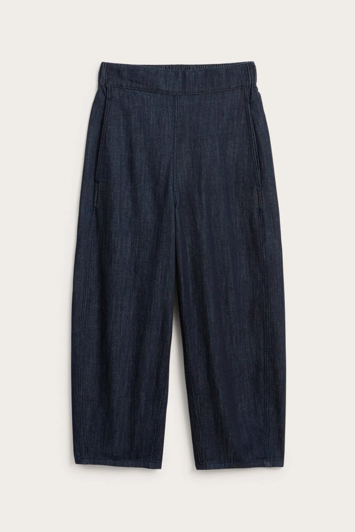 Pull-on-farkut barrel fit cropped | Tumma denim | Naiset | Kappahl