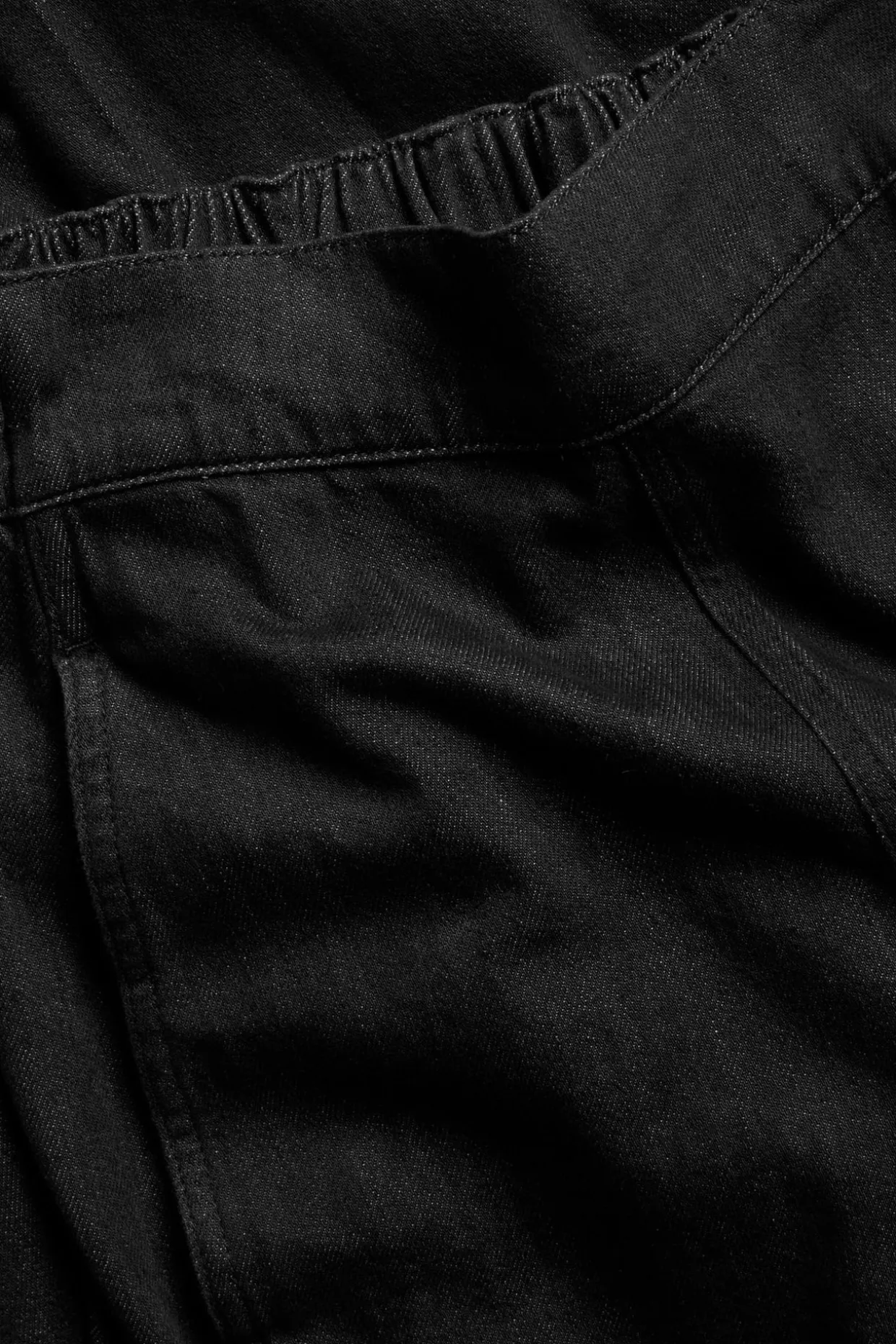 Pull-on jeans barrel fit cropped | Musta denim | Naiset | Kappahl