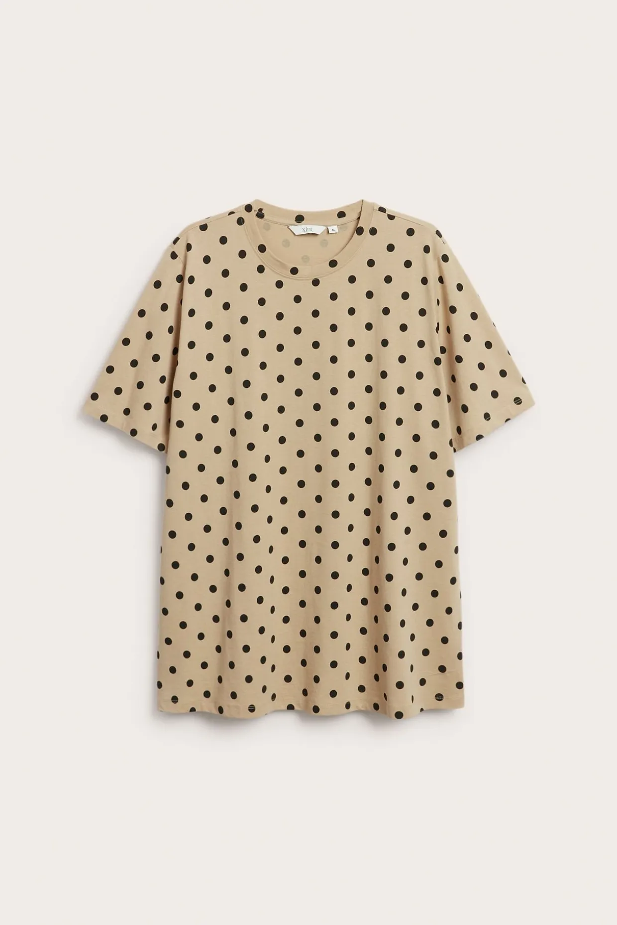 Puuvillaa oleva pistekuvioinen pitkä t-paita. | Beige | Naiset | Kappahl