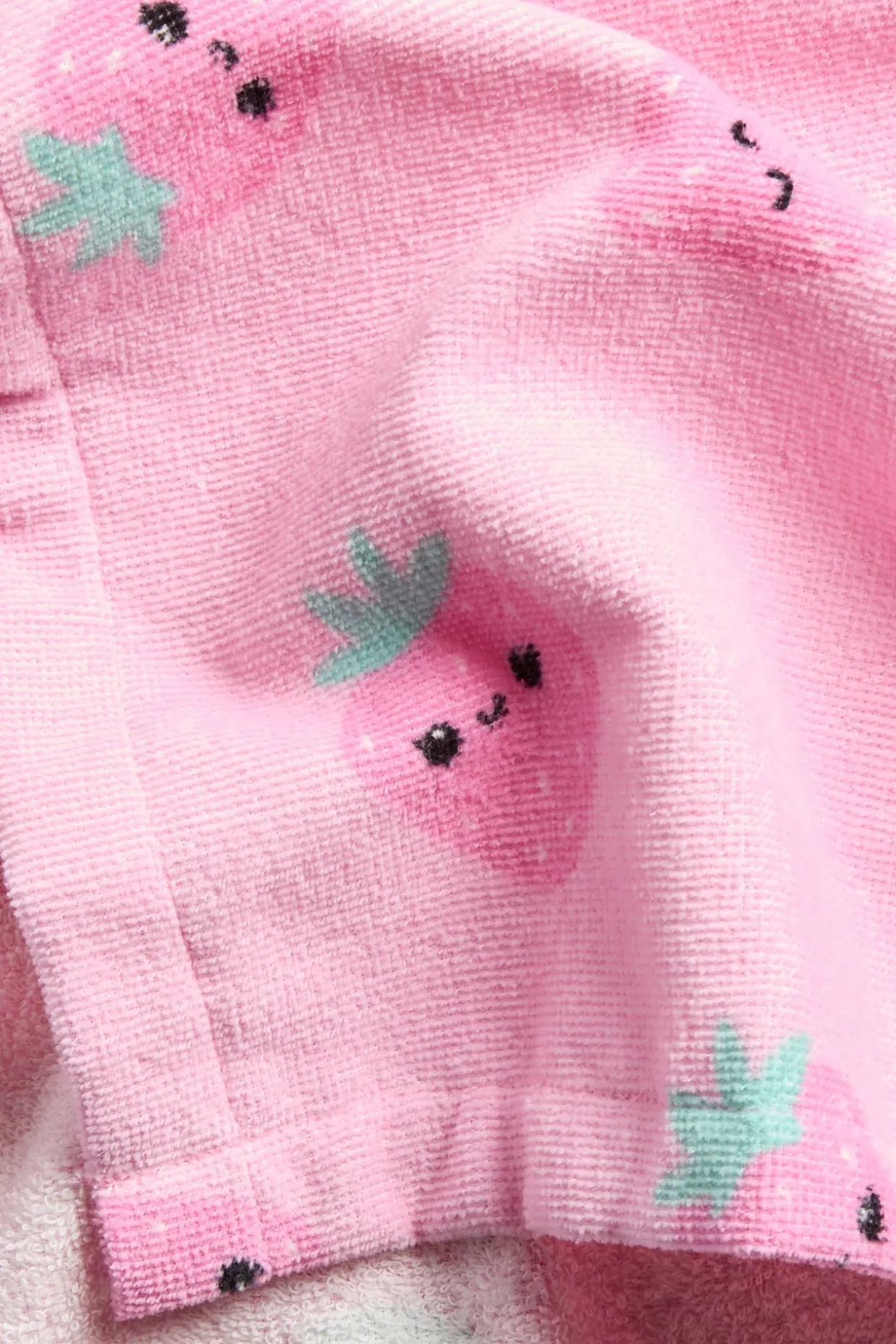 Puuvillafroteeta oleva kuviollinen kylpyponcho | Vaaleanpunainen | Lapset | Kappahl