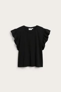 Puuvillajerseypaita röyhelöhihoilla