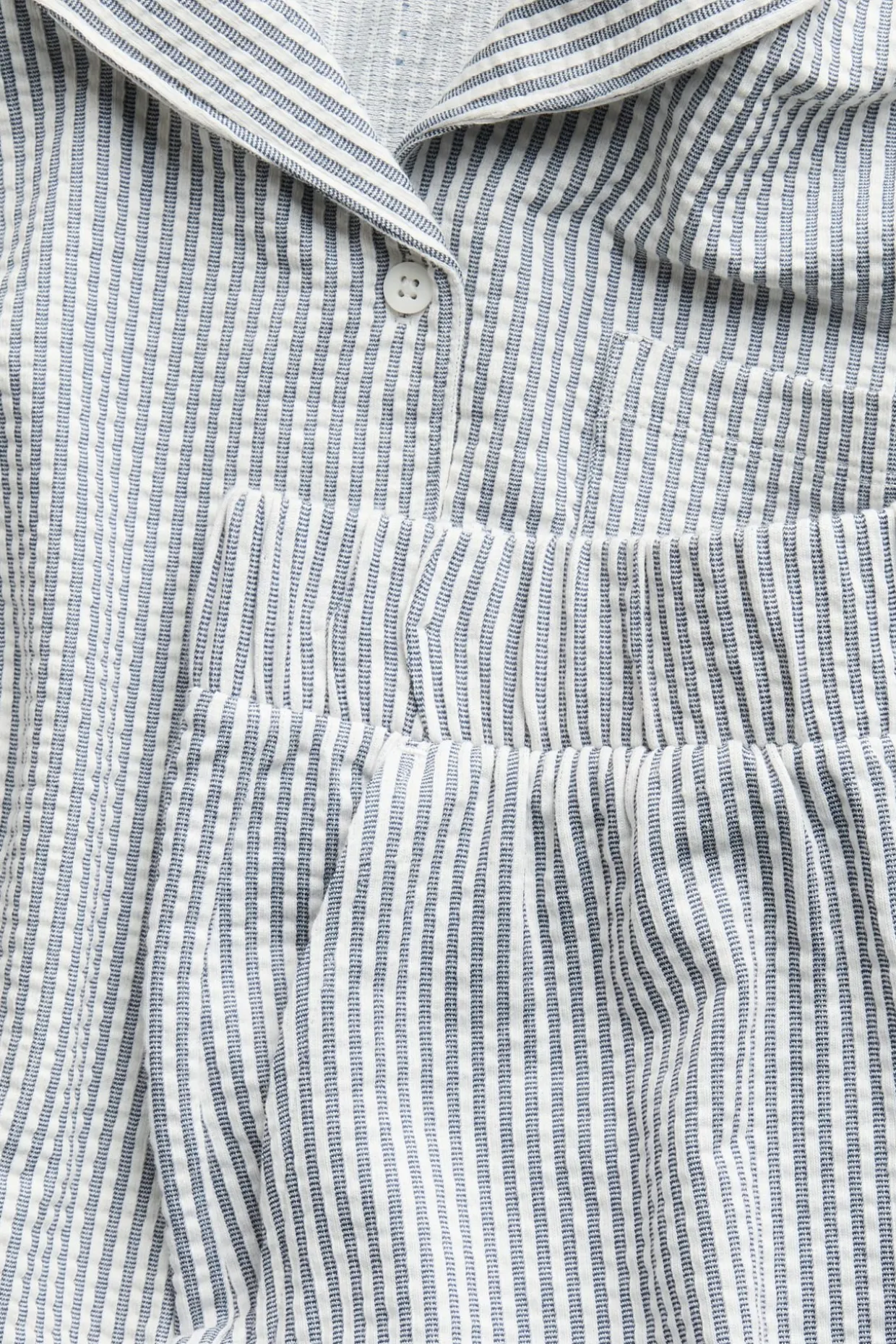 Puuvillakreppiä oleva pyjama | Tummansininen | Naiset | Kappahl