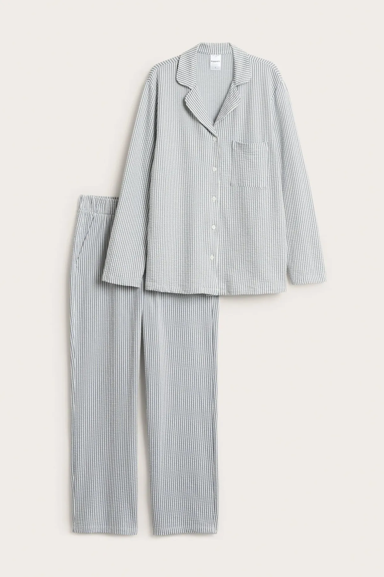 Puuvillakreppiä oleva pyjama | Tummansininen | Naiset | Kappahl