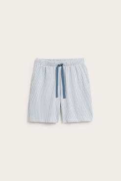 Puuvillakreppiä olevat pyjamashortsit | Tummansininen | Miehet | Kappahl