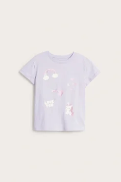 Puuvillapaita painatuksella | Vaaleanvioletti | Lapset | Kappahl