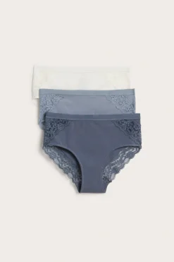 Puuvillapikkuhousut, 3-pack | Valkoinen | Naiset | Kappahl