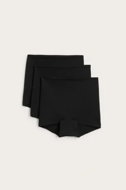 Puuvillasekoitebokserit, 3-pack | Musta | Naiset | Kappahl