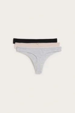 Puuvillastringit, 3-pack | Valkoinen | Naiset | Kappahl