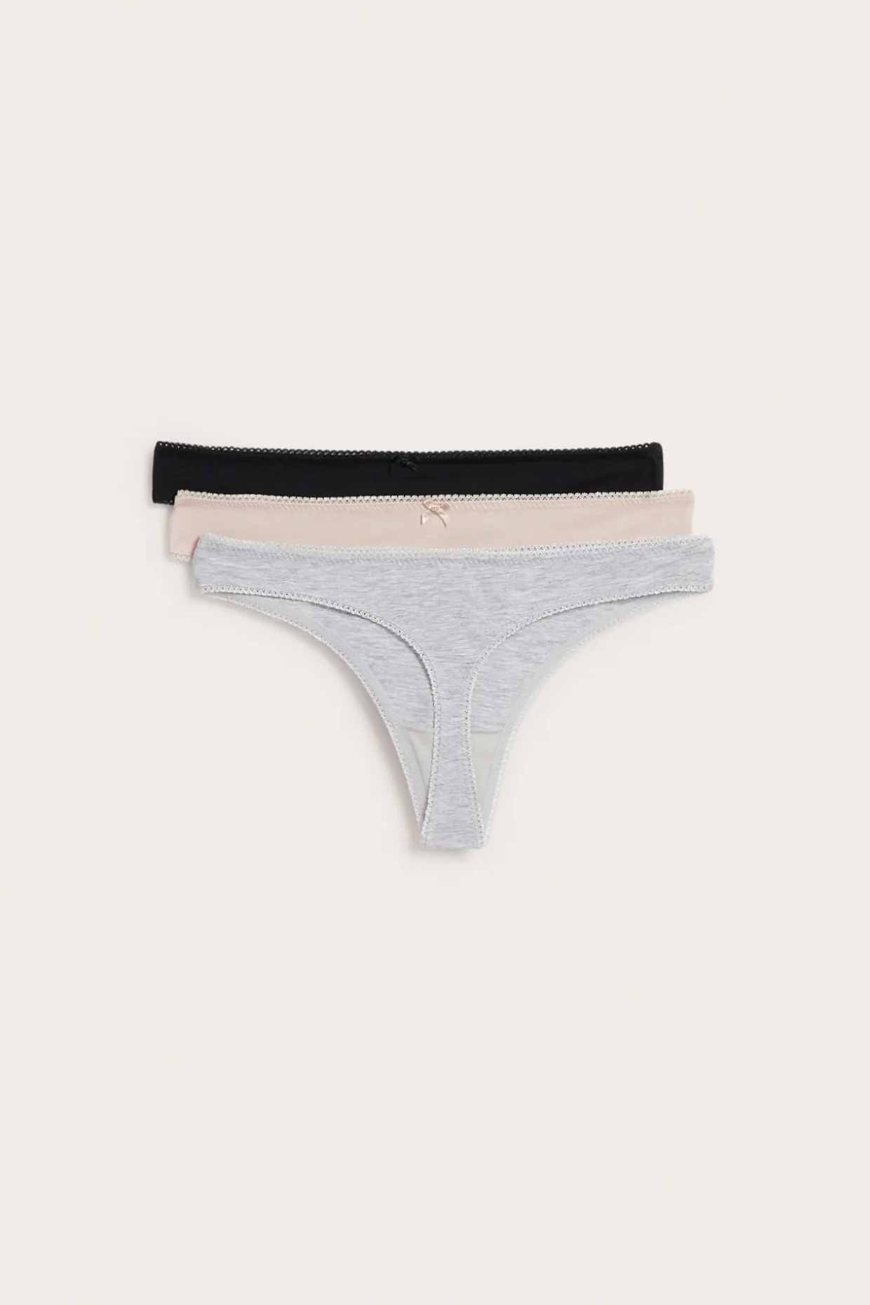 Puuvillastringit, 3-pack | Valkoinen | Naiset | Kappahl