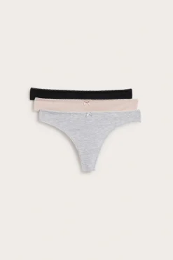 Puuvillastringit, 3-pack | Valkoinen | Naiset | Kappahl