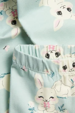 Puuvillatrikoota olevat pupuaiheiset leggingsit | Vihreä | Lapset | Kappahl