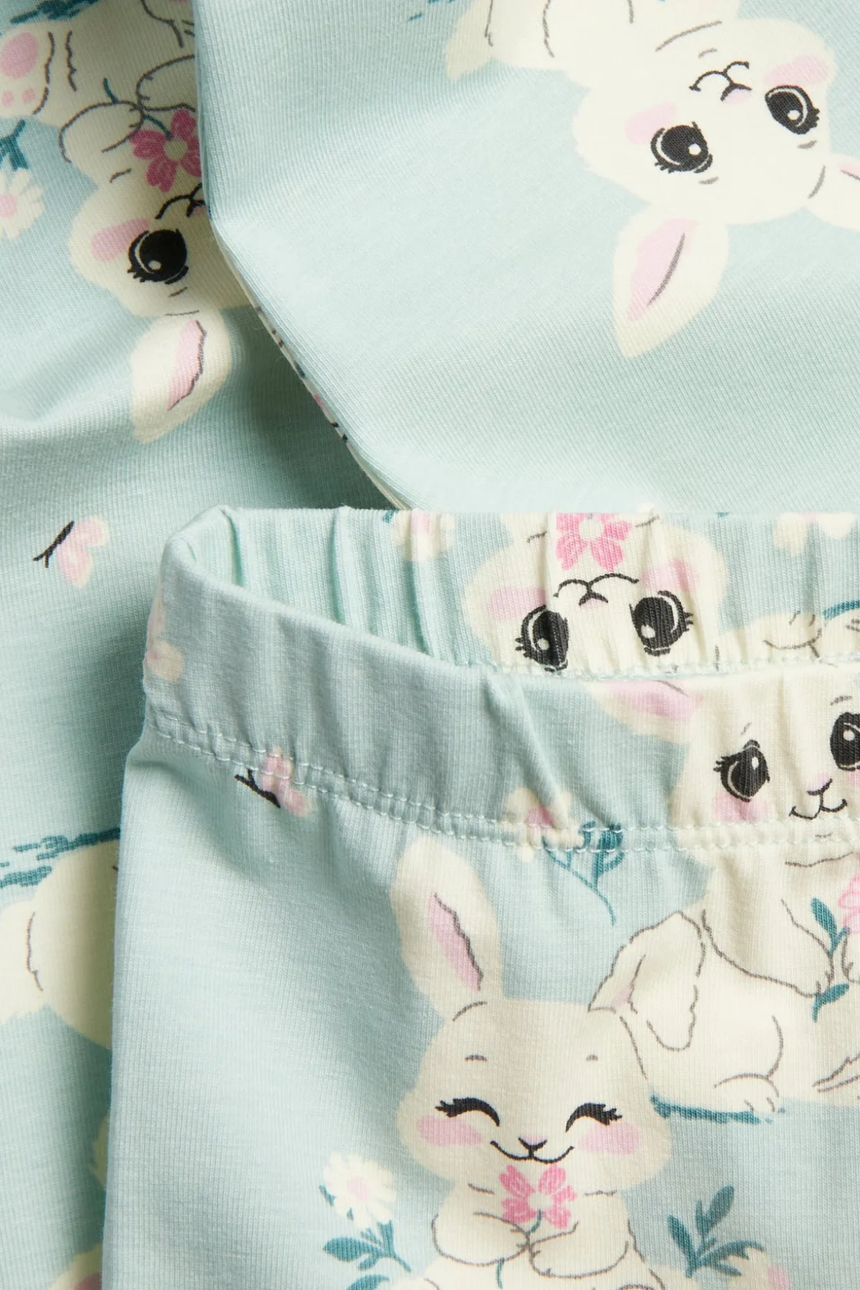 Puuvillatrikoota olevat pupuaiheiset leggingsit | Vihreä | Lapset | Kappahl