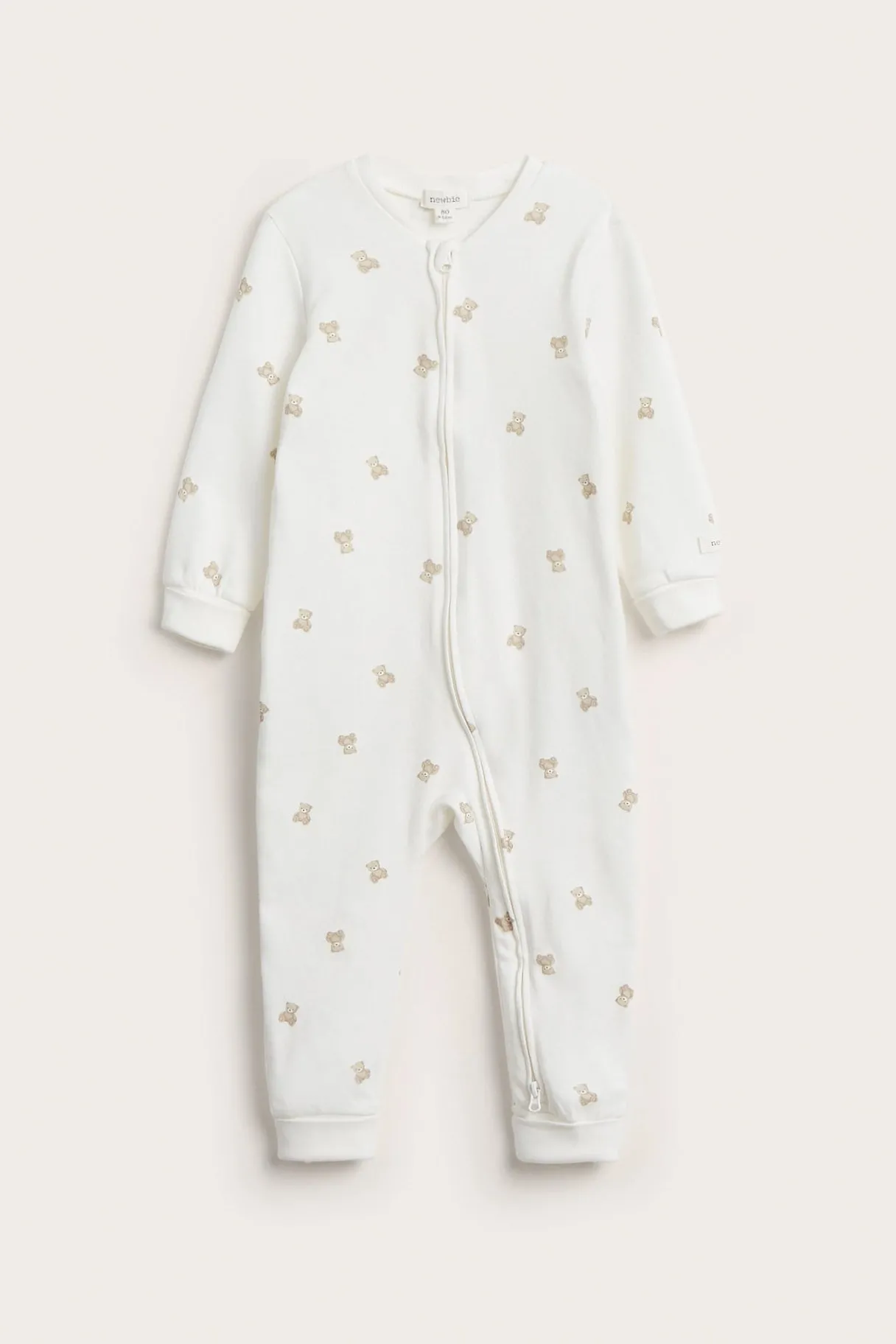 Pyjama, jossa nallekarhukuviointi | Luonnonvalkoinen | Vauvat | Newbie