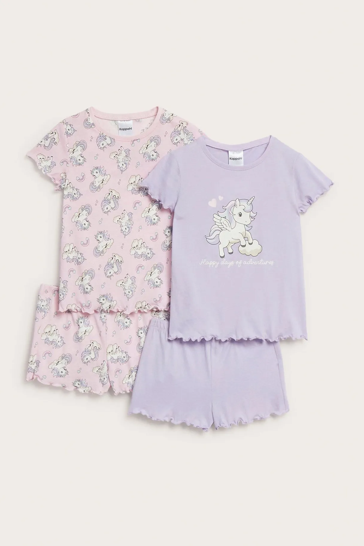 Pyjamat, joissa yksisarviskuviointi, 2 kpl:n pakkaus | Vaaleanvioletti | Lapset | Kappahl