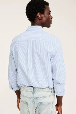 Raidallinen oxford-kauluspaita, regular fit | Sininen | Miehet | Kappahl