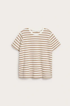 Raidallinen puuvilla-t-paita | Beige | Naiset | Kappahl