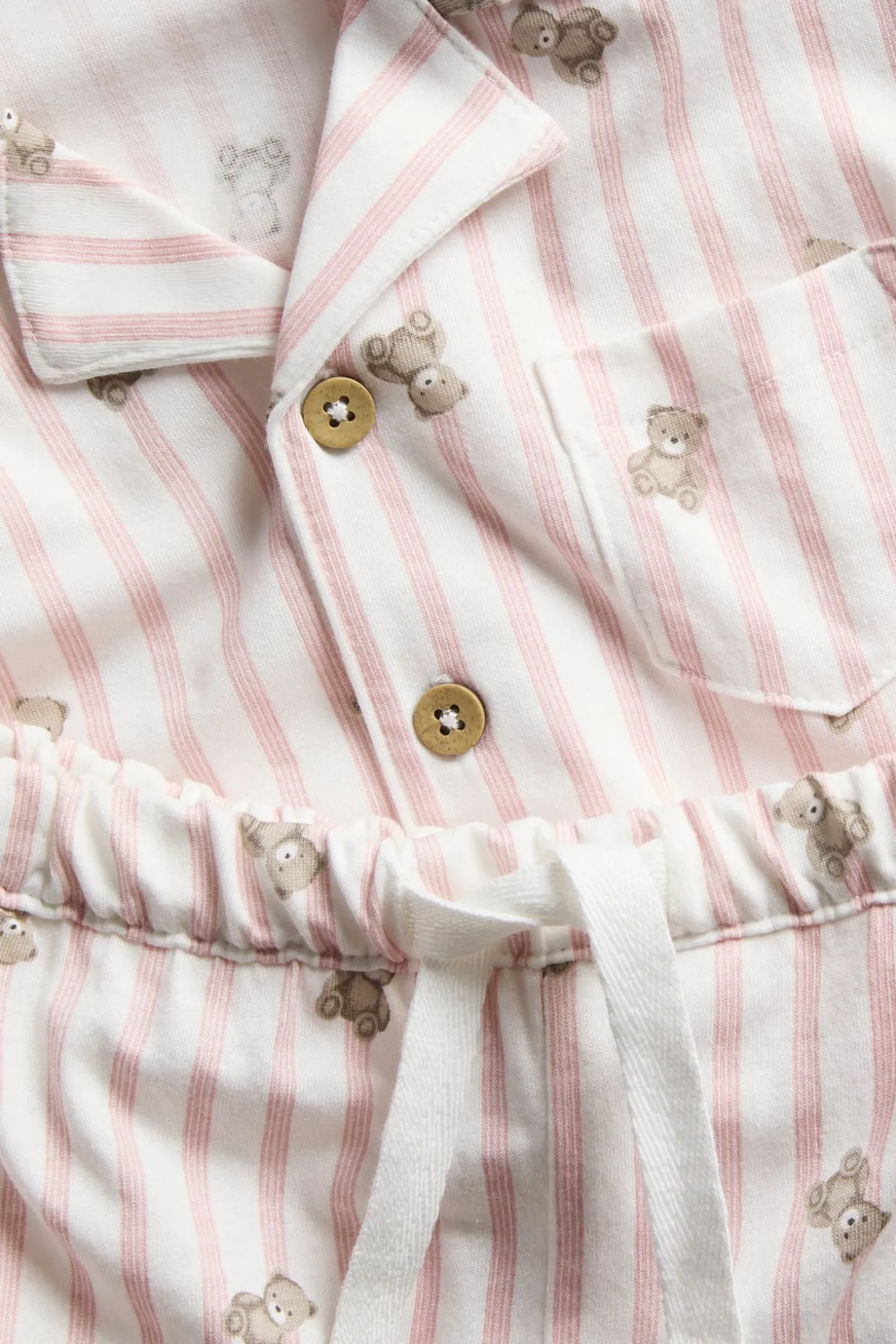 Raidallinen pyjama, jossa nallekarhukuviointi | Vaaleanpunainen | Lapset | Newbie