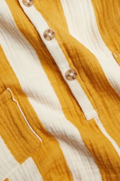 Raidallinen vauvojen potkupuku musliinista | Keltainen | Lapset | Kappahl