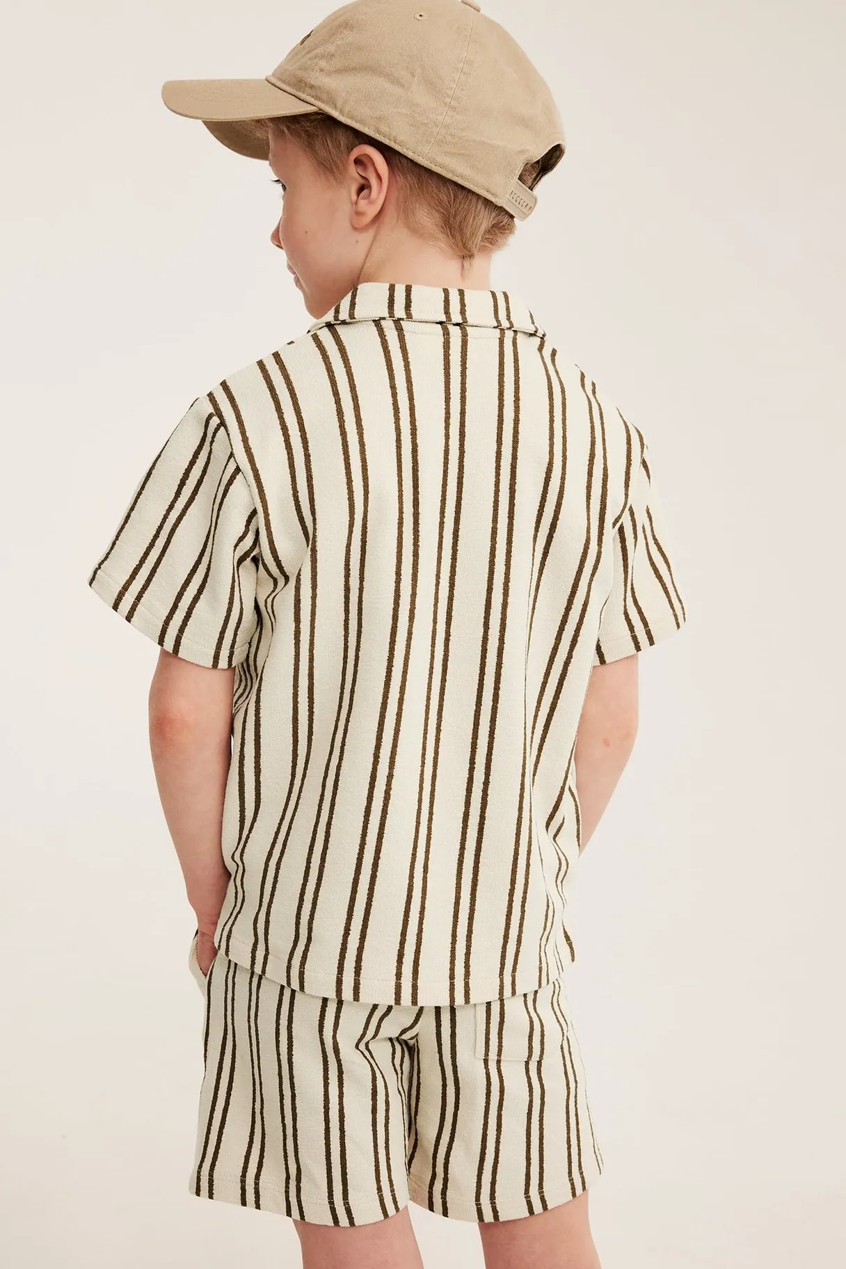 Raidalliset collegeshortsit | Vaaleanbeige | Lapset | Kappahl