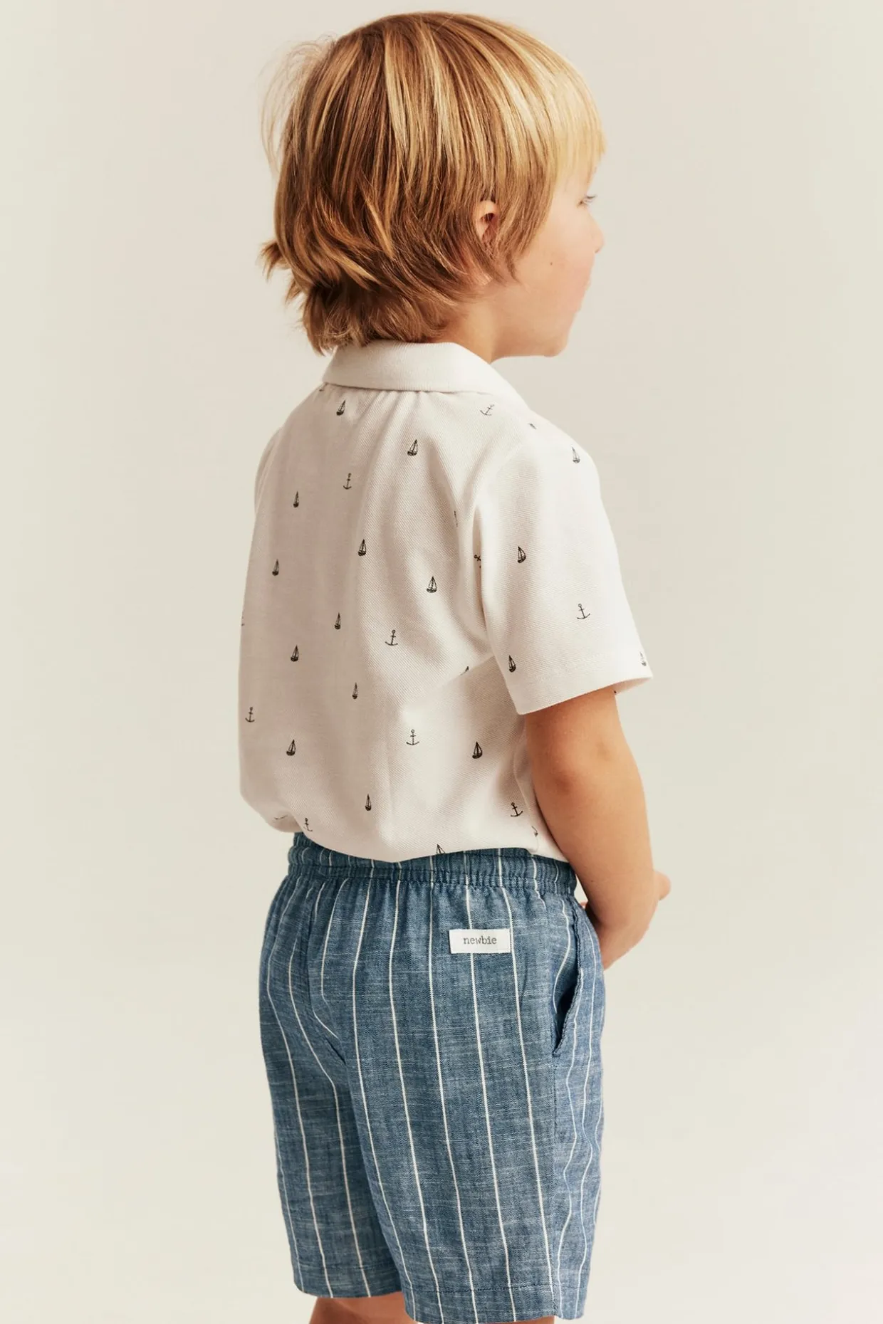 Raidalliset, kudotut shortsit | Sininen | Lapset | Newbie