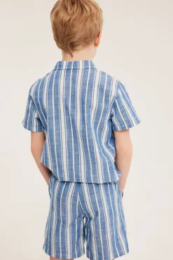 Raidalliset puuvillashortsit | Tummansininen | Lapset | Kappahl