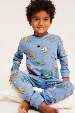 Rakennusajoneuvokuvioinen pyjama | Vaaleansininen | Lapset | Kappahl
