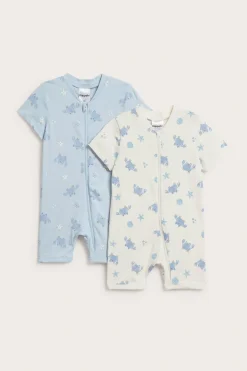 Rapuaiheiset pyjamat, 2-pack | Sininen | Vauvat | Kappahl