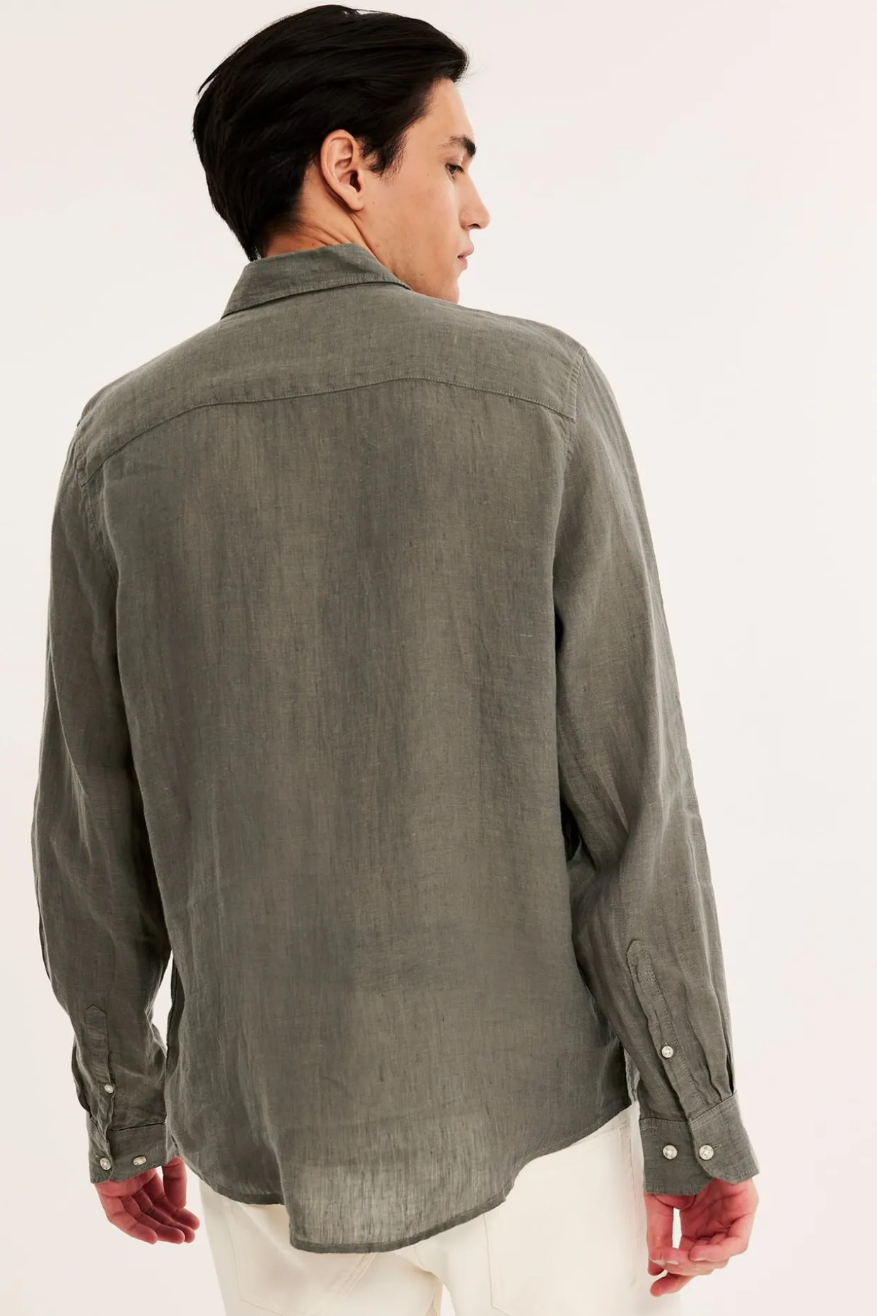 Regular fit -pellavapaita | Vihreä | Miehet | Kappahl