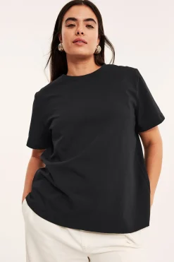 Regular-mallinen puuvilla-t-paita | Musta | Naiset | Kappahl