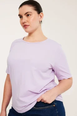 Regular-mallinen puuvilla-t-paita | Vaaleanvioletti | Naiset | Kappahl